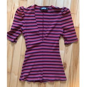 Reformation Rib V Neck Top